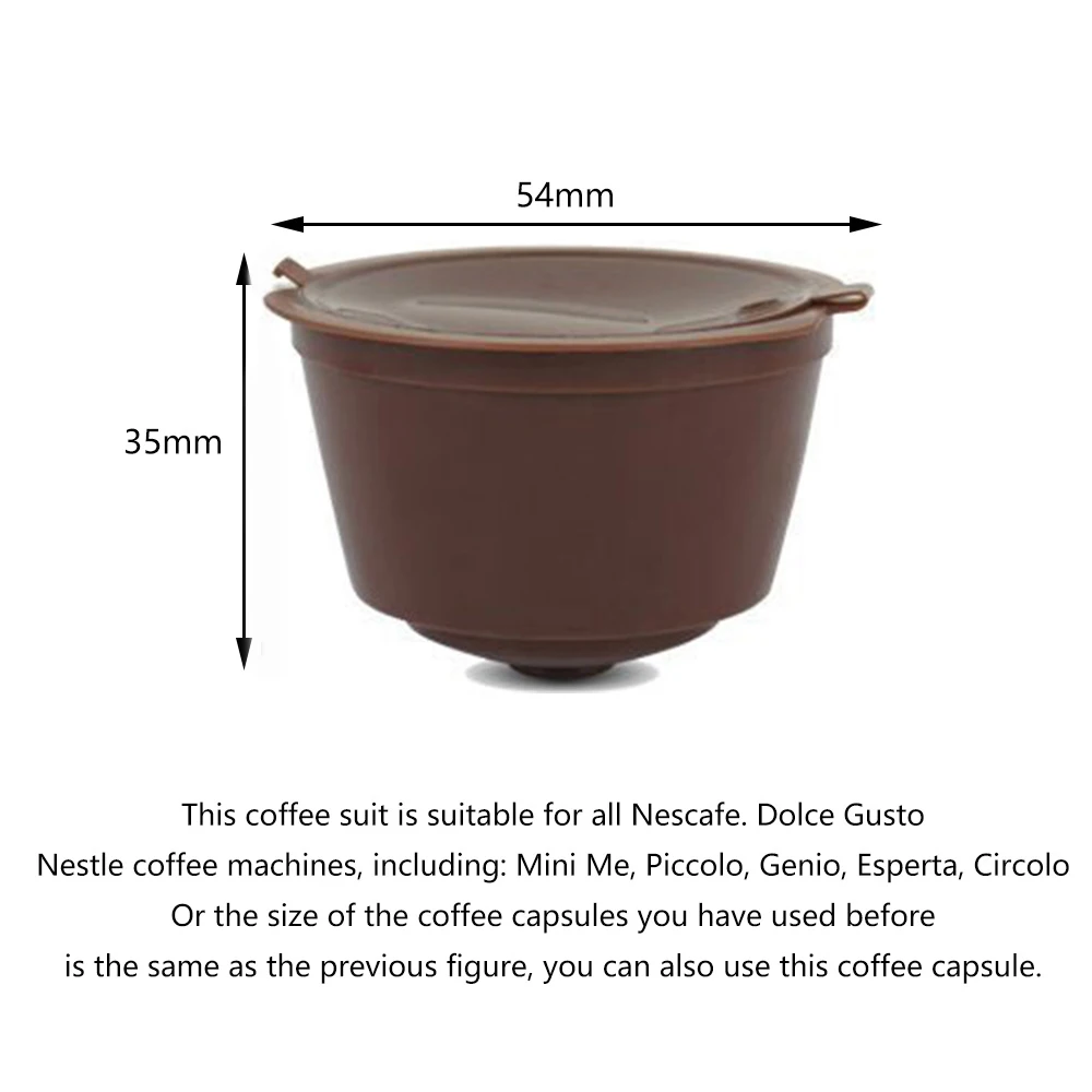 6/3PCS Reusable Coffee Capsule For Nescafe Dolce Gusto Machine Refillable Coffee Capsule Filter Cup Kit