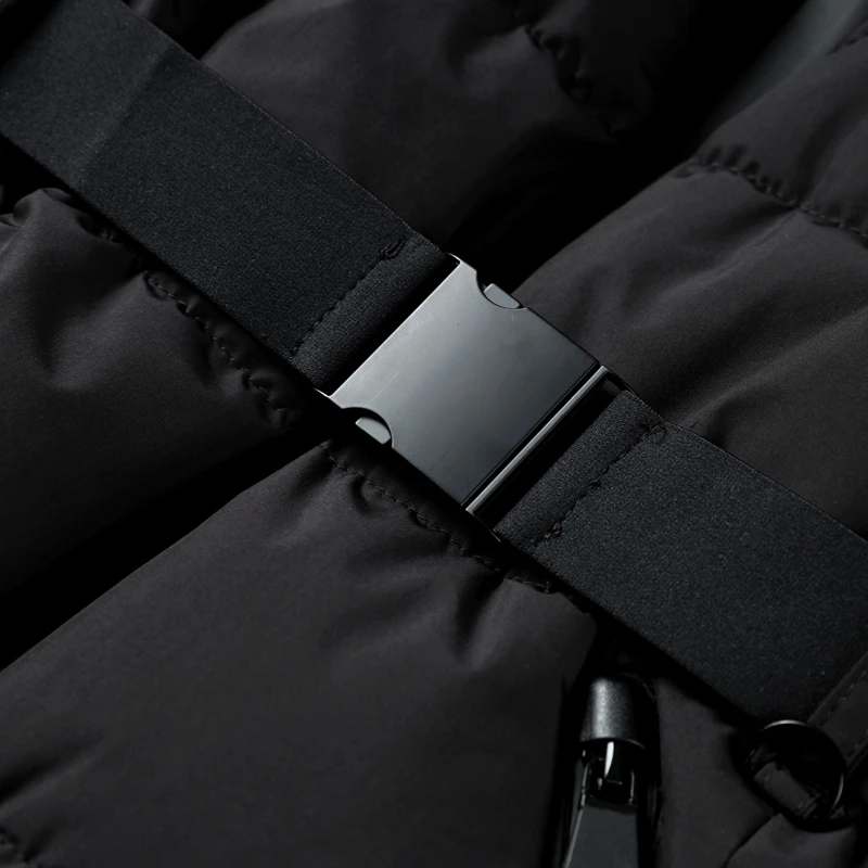 Hooded Skiing Coats Women Solid Stand Collar Belts Pleated Zippers Full Sleeve Thicken Cotton Jacket 2026 Winter Lady Outwears
