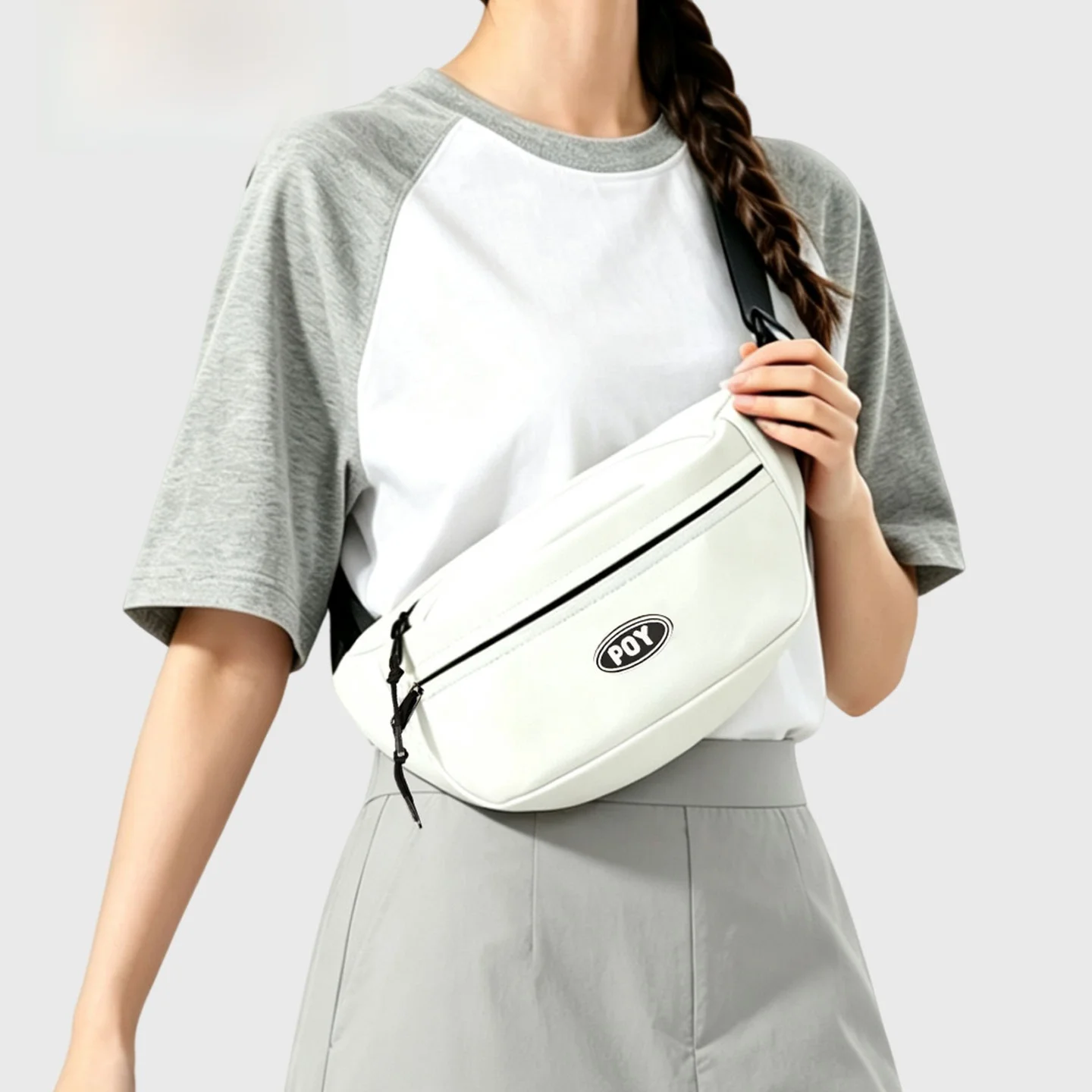 poy®-casual-riding-sports-women's-crossbody-dumpling-chest-bag-lightweight-leisure-all-match-nylon-belt-bag-for-college-students