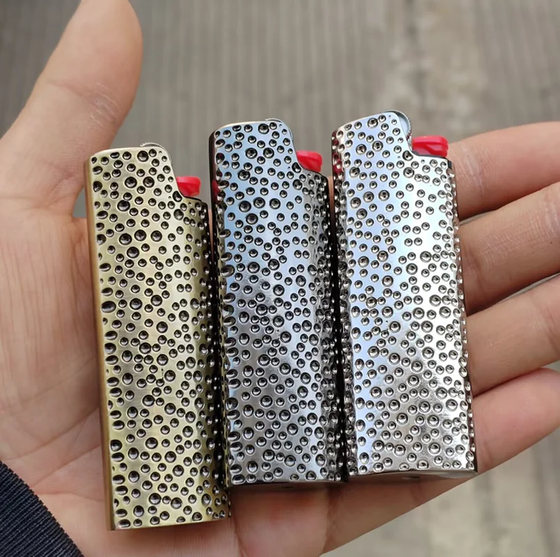 1Pc New Meteorite Crater Lighter Explosion-proof Case Fits BIC J6 Lighter Lighter Case Cover Shell