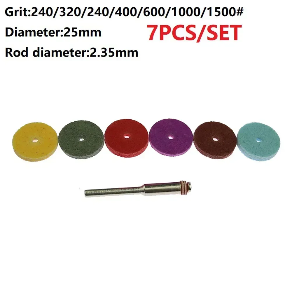 1set Nylon Polishing Wheels 240/320/400/600/1000/1500 Grit Grinding Wheel Nylon Fibre Abrasive Point T-shaped Polishing tool