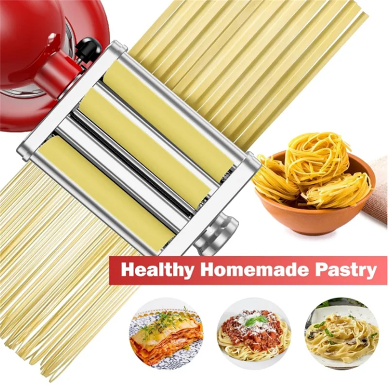 

【Price Drop】3 In 1 Pasta Attachment For Kitchenaid Stand Mixer, All Metal Pasta Maker Kitchenaid Attachment