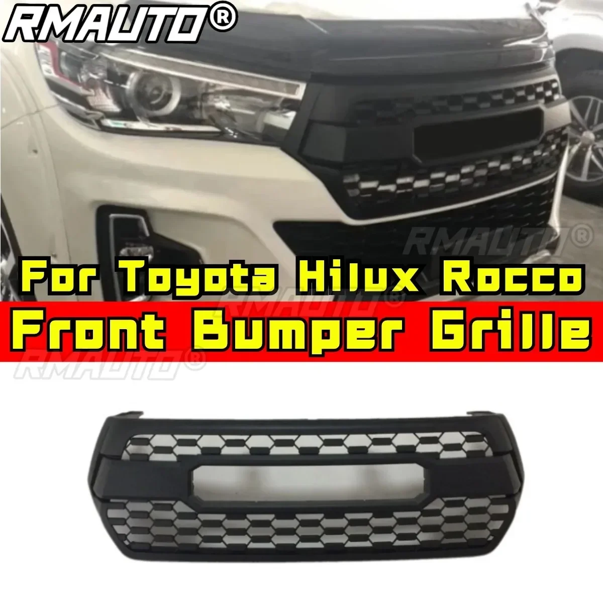 For Toyota Hilux Rocco Bumper Grill Racing Grills Car Front Grille Grillg Exterior Part For Toyota Hilux Rocco Car Accessories