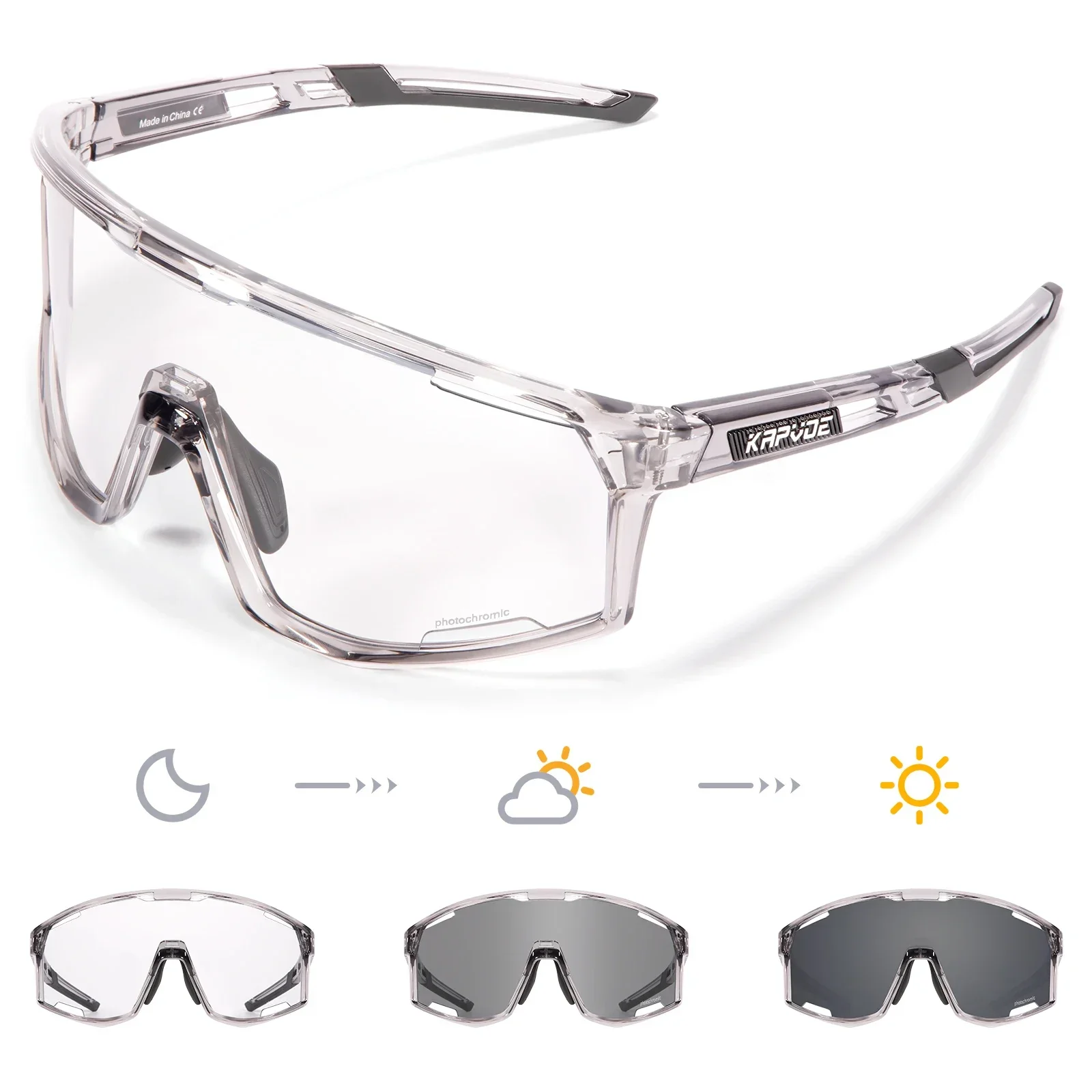 Kapvoe الملونة النظارات الشمسية اللونية للرجال دورة نظارات امرأة الطريق دراجة دراجة نظارات نظارات شمسية نظارات الجبلية UV400