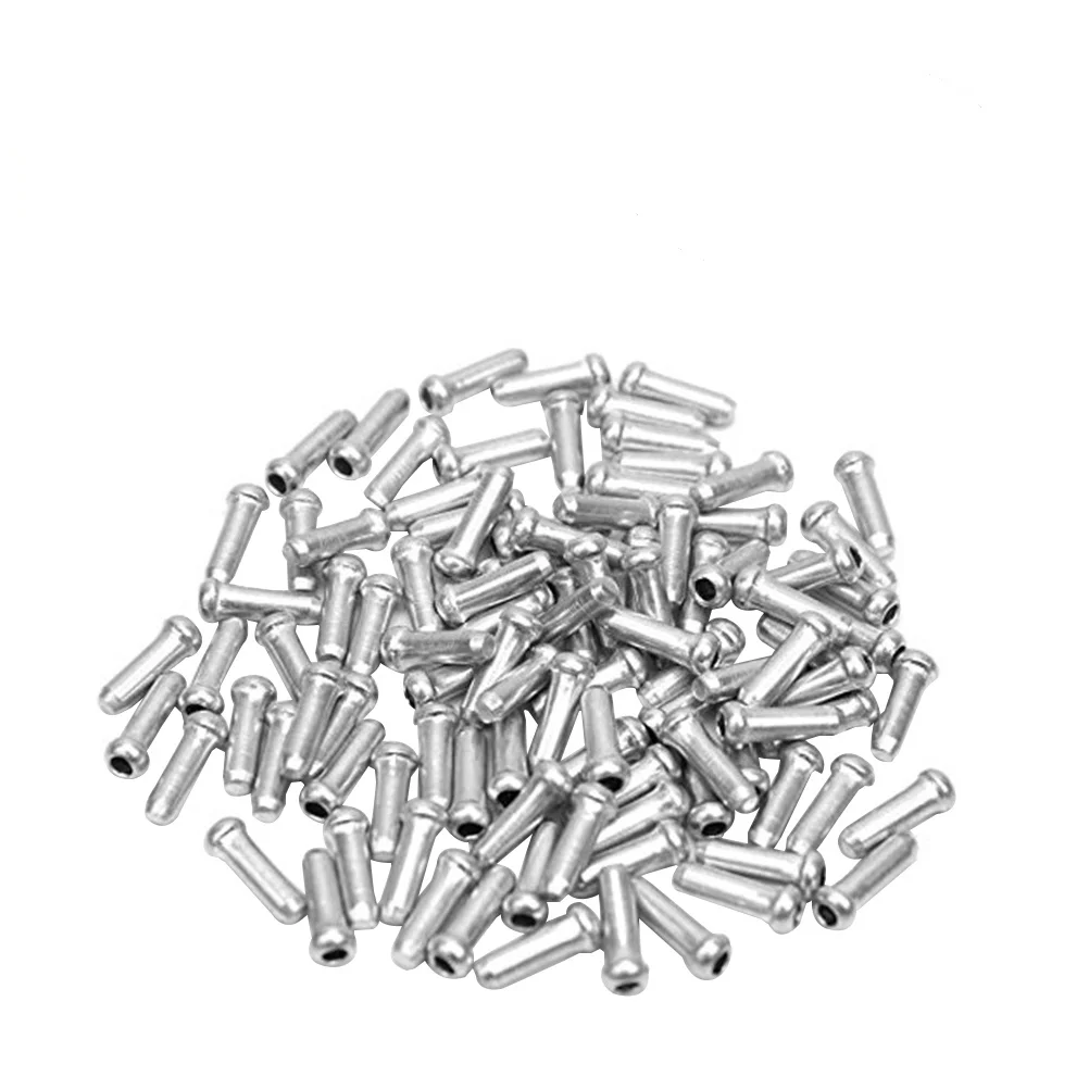 

100 pcs Bike Cable End Tips Line Tail Cap Stops Brake Fittings Alloy Gear Caps Connectors For Bicycle Motorcycle Accessories
