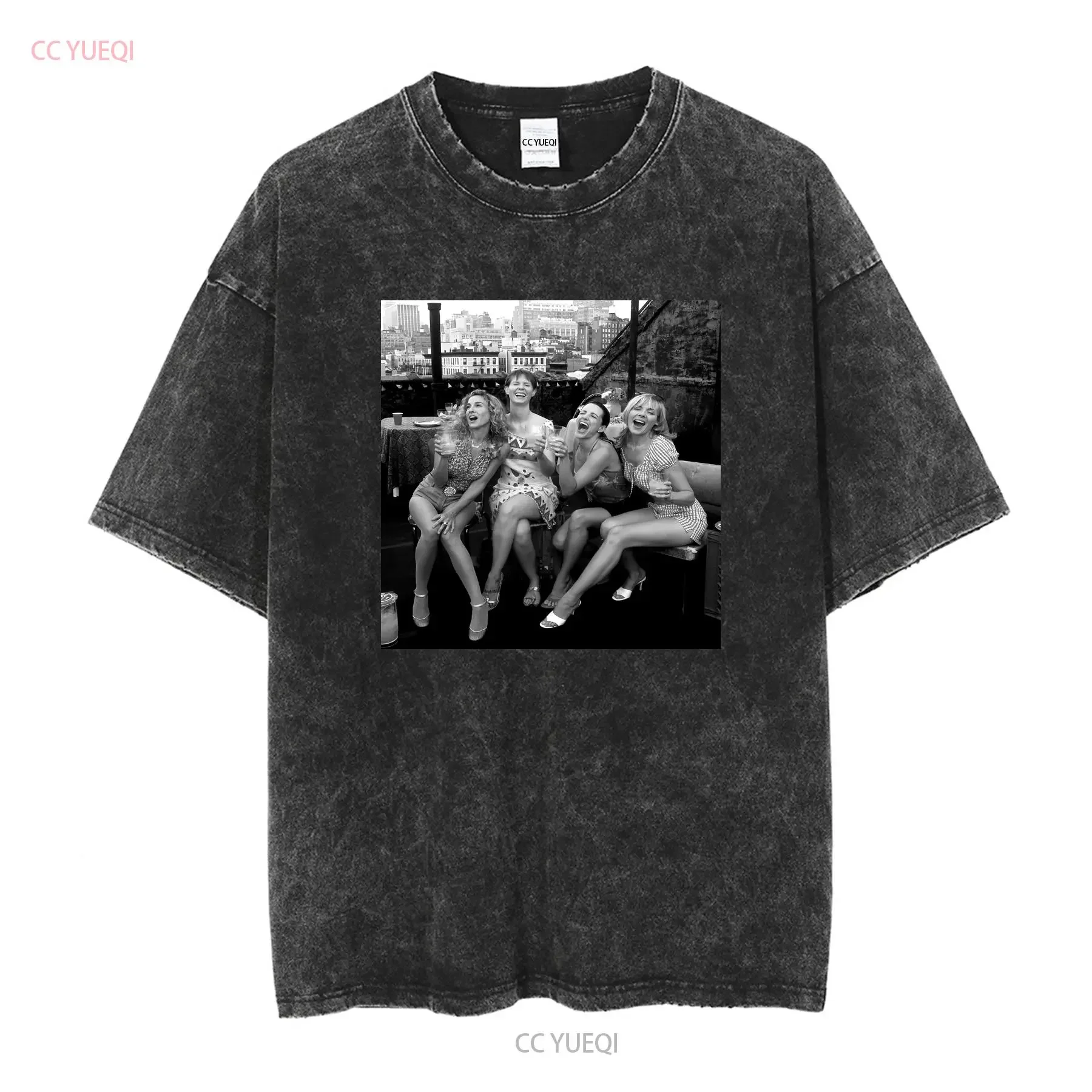 Sex And The City 1998 Romance Movie Carrie Miranda Samantha Charlotte T shirt vintage Washed designer clothes Stretched