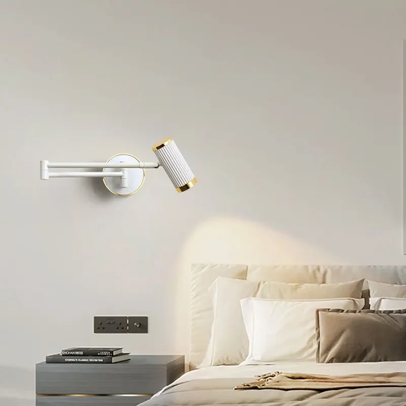 Imagem -05 - Minimalista Led Wall Lamp Iluminação de Leitura de Cabeceira Quarto Sconce Home Decor Luminárias