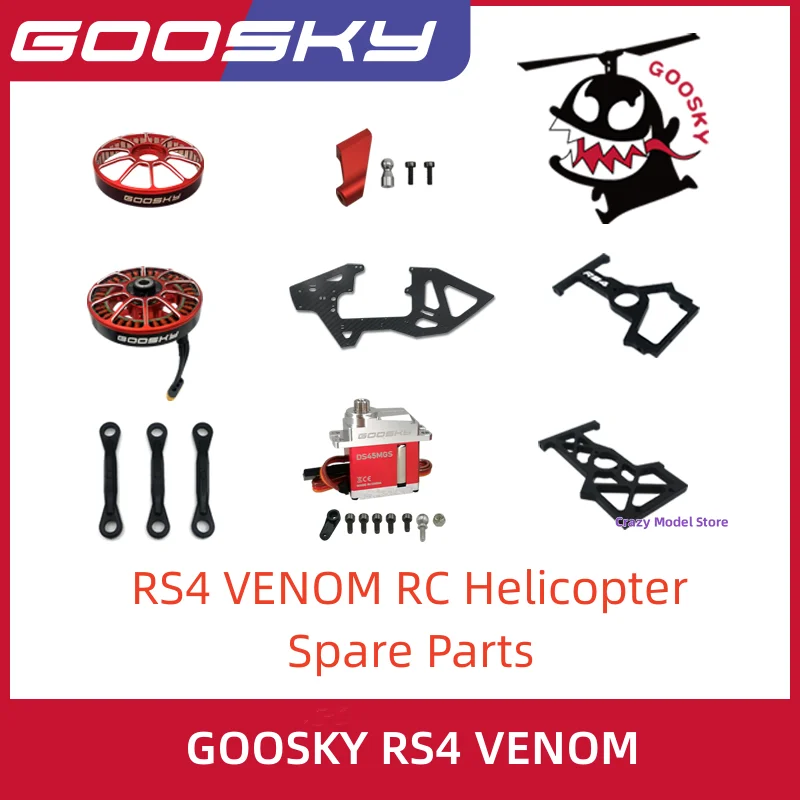 NOWY GOOSKY RS4 VENOM RC Helicopter Części zamienne silnik serwo korbowód Pitch ramię sterujące płyta główna Panel boczny itp.