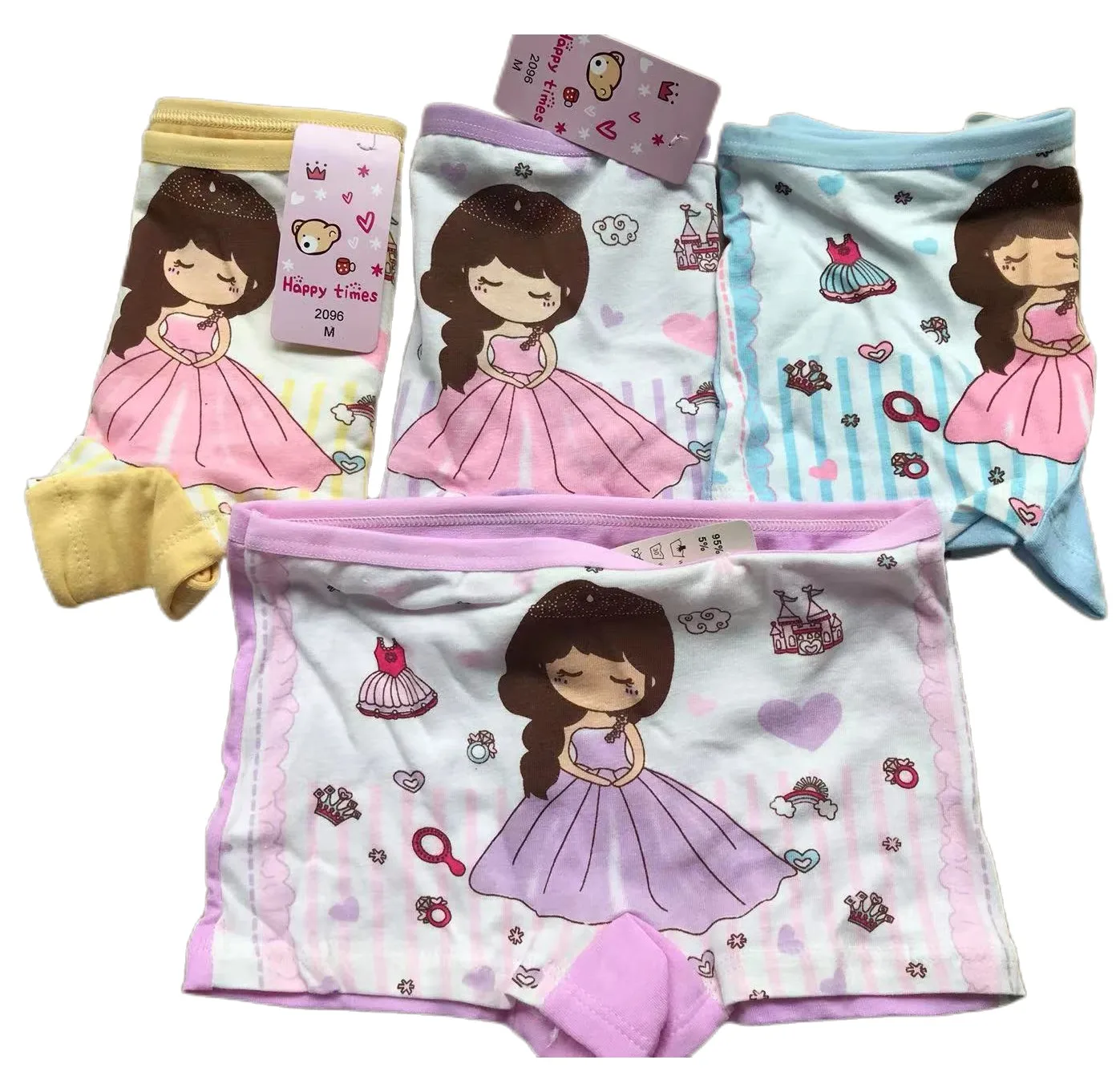 Girl Cartoon Boxers Children Cotton Underwear Kids Princess Florals Panties Children Underpants Quality Soft Shorts Size 2T-10T