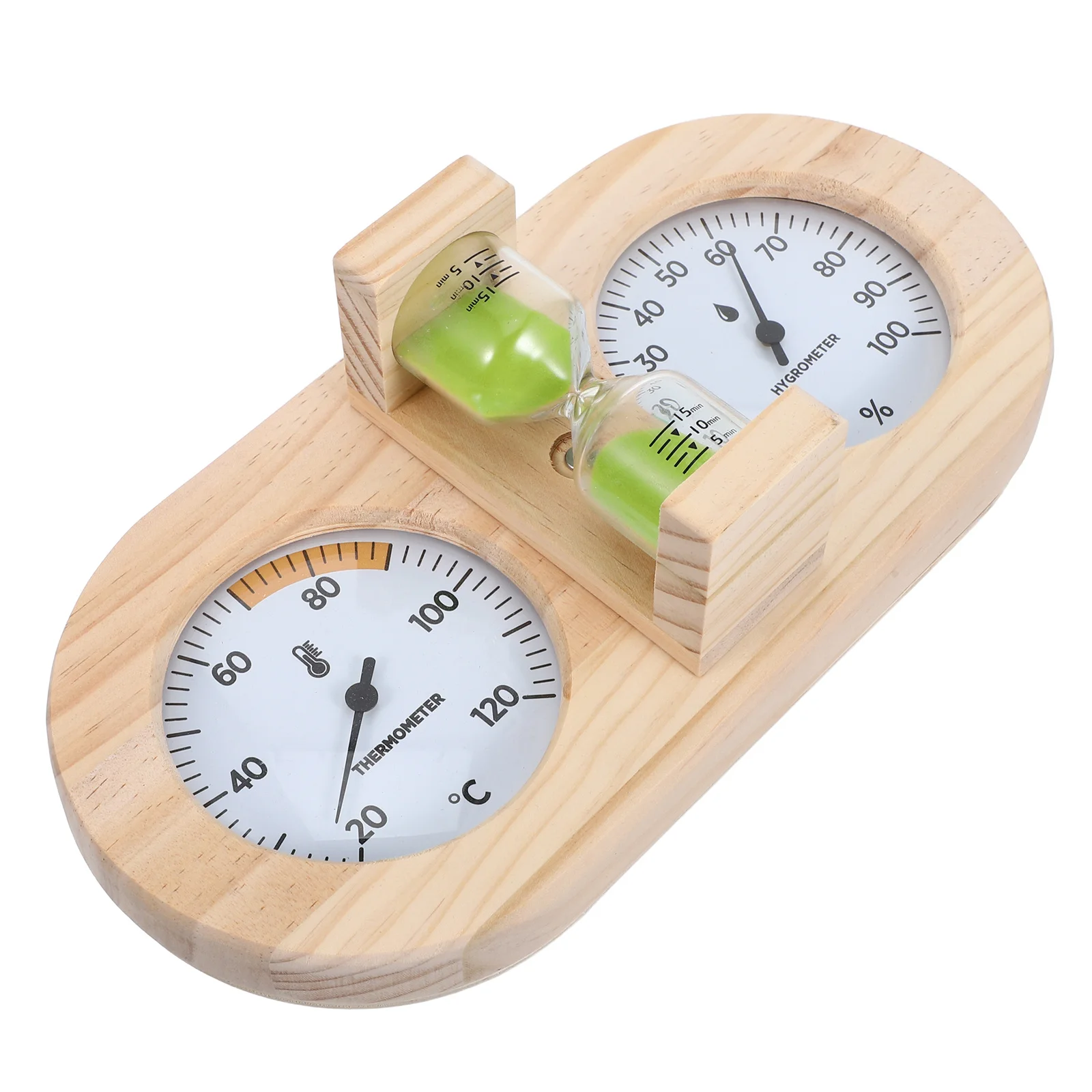 

Sauna Hygrometer Analog Temperature Gauge Finish 15 Min Sand Timer Home Hotel Spa Bathroom Sauna Accessories