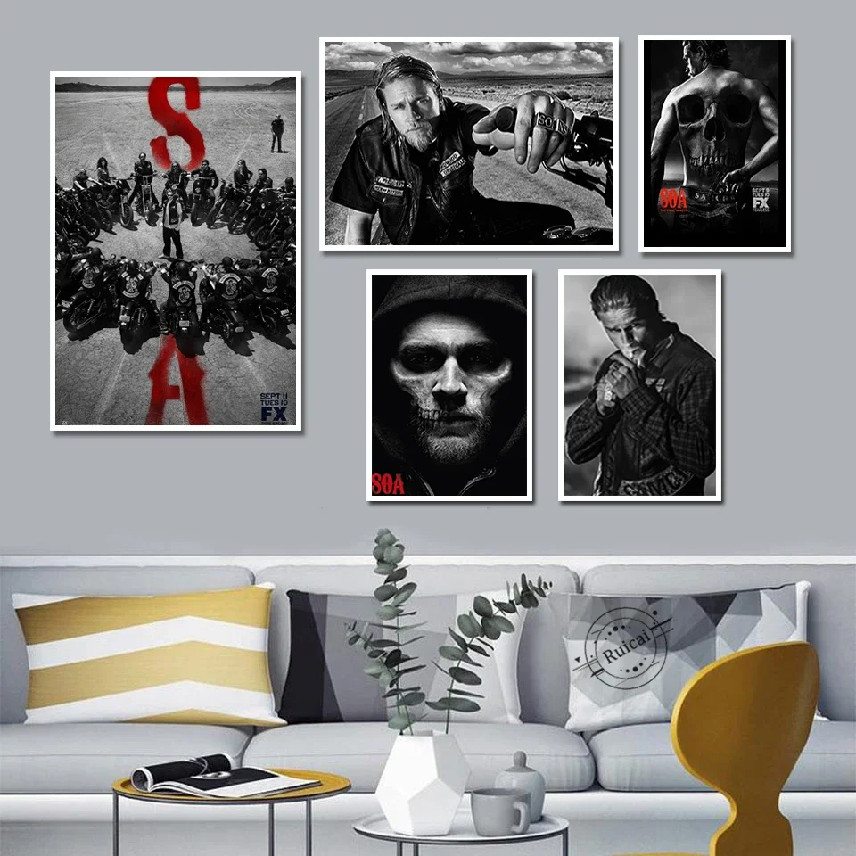Sons of Anarchy Poster TV Series Canvas Painting Art Prints Wall Pictures For Living Room Home Decor