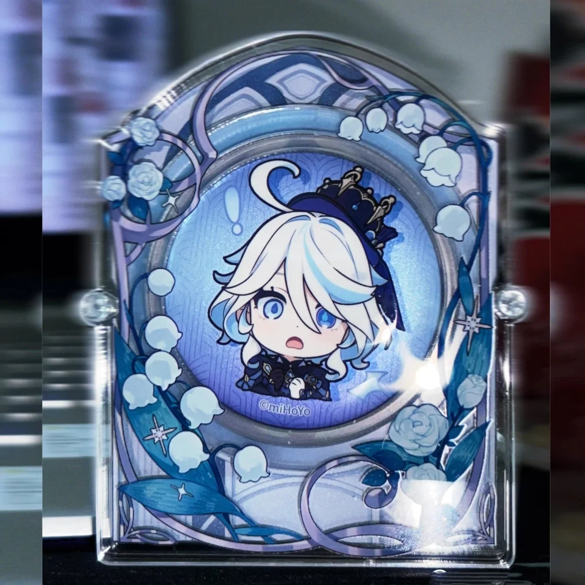 Convallaria Keiskei Miq Design Anime Badge Display 58/65/75mm Diameter Decoration Frame Acrylic Storage Box Display Stand Gift