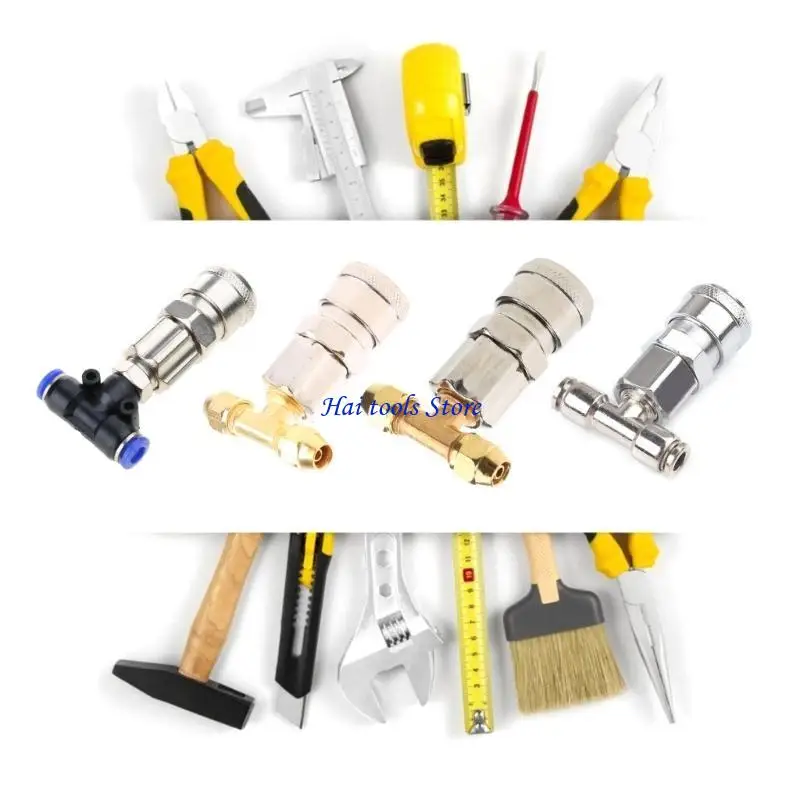 X37E Air Compressor-Pneumatic Tank-Connector Air for Valve Three-way Joint Air for Tank Straight Through Joint for Trucks & T