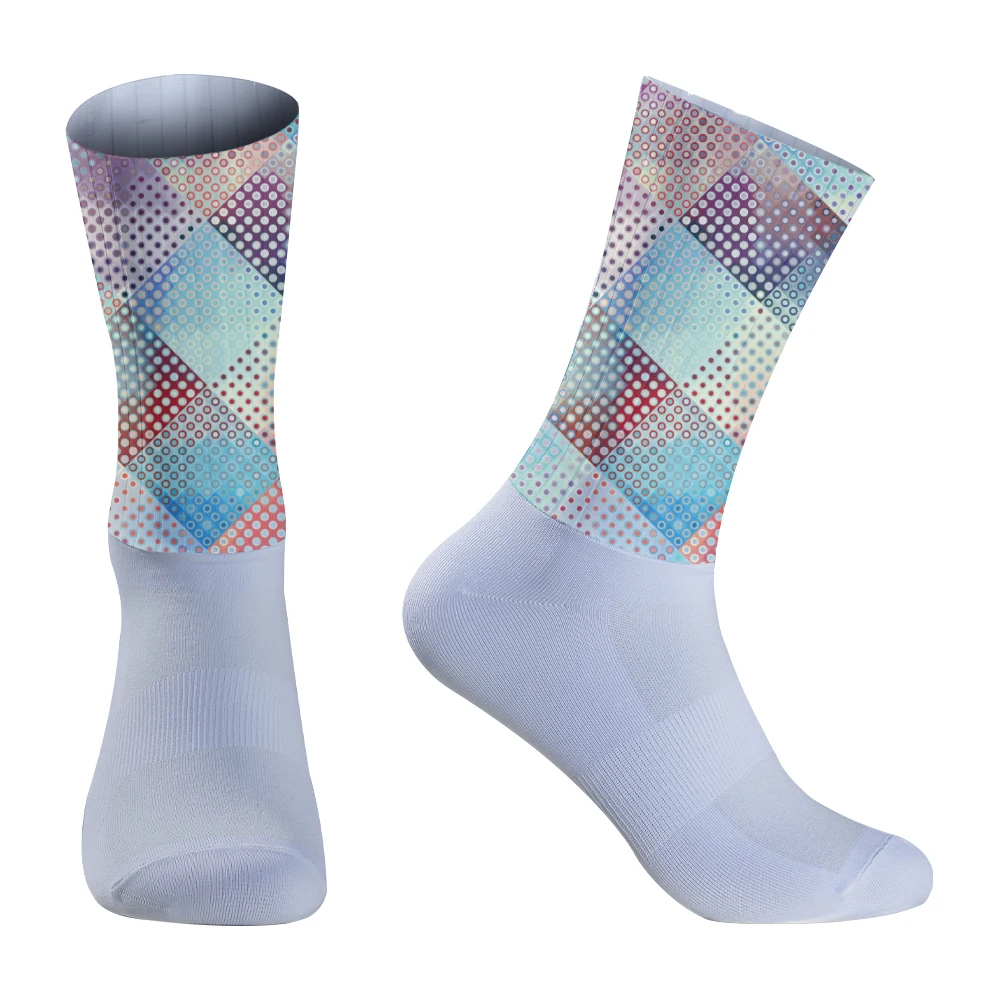 Chaussettes coordonnantes sans couture en silicone, respirantes, pour cyclisme, course à pied en plein air, sport, vélo, nouvelle collection 2024