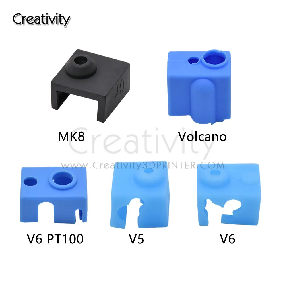 

50/100PC Silicone Sock for V6 Volcano V5 J-head Hotend Extruder MK8/CR10/CR10S Heated Block Warm Keeping Cover 3D Printer Parts