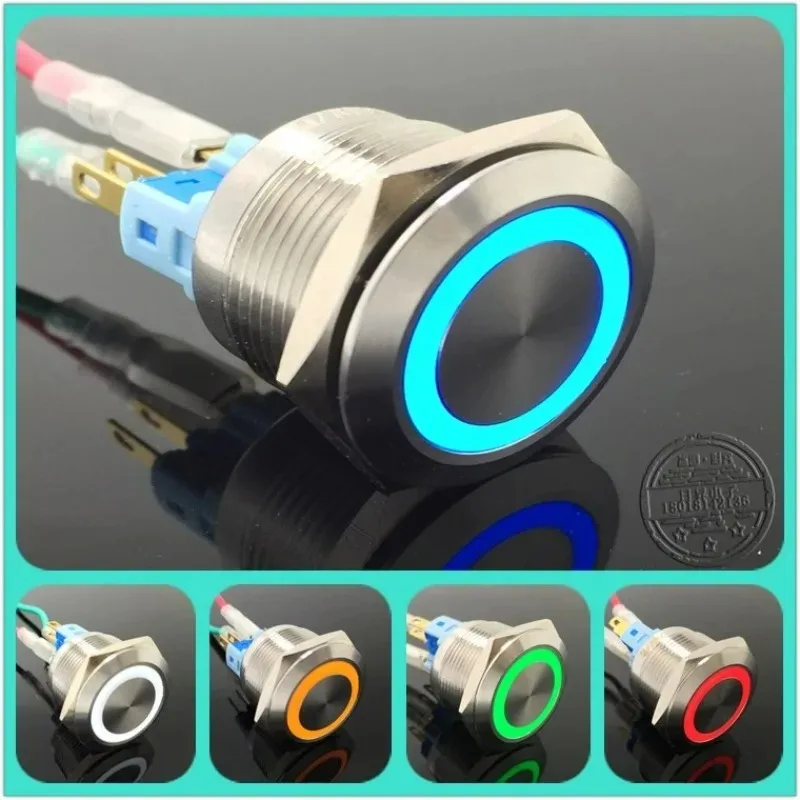 

1 шт. 22 мм антивандальный металлический переключатель со светодиодной кнопкой сброса водонепроницаемый электрический переключатель 1НО + 1НЗ 24 В