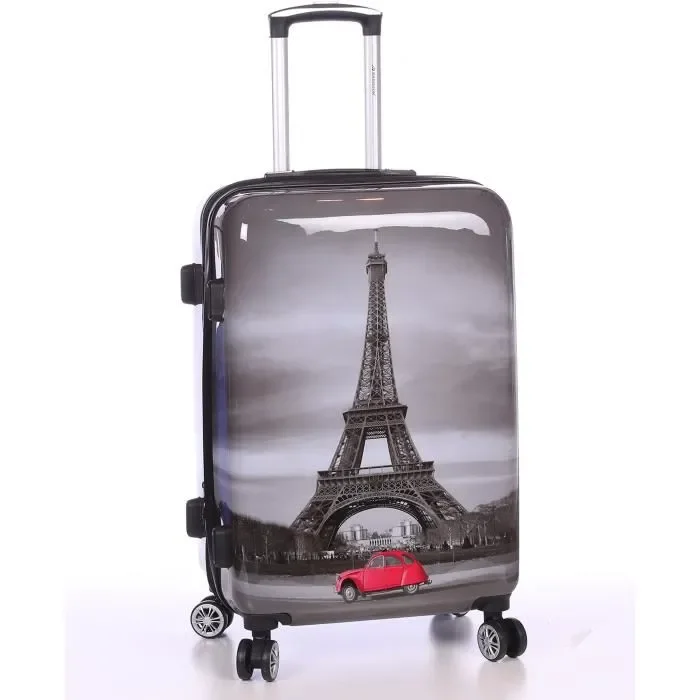 Maleta cabina MALETA DE VIAJES  Paris-Tour-Eiffel 55 cm, 4 ruedas - Equipaje de mano de gran capacidad, ideal para viajes cortos.