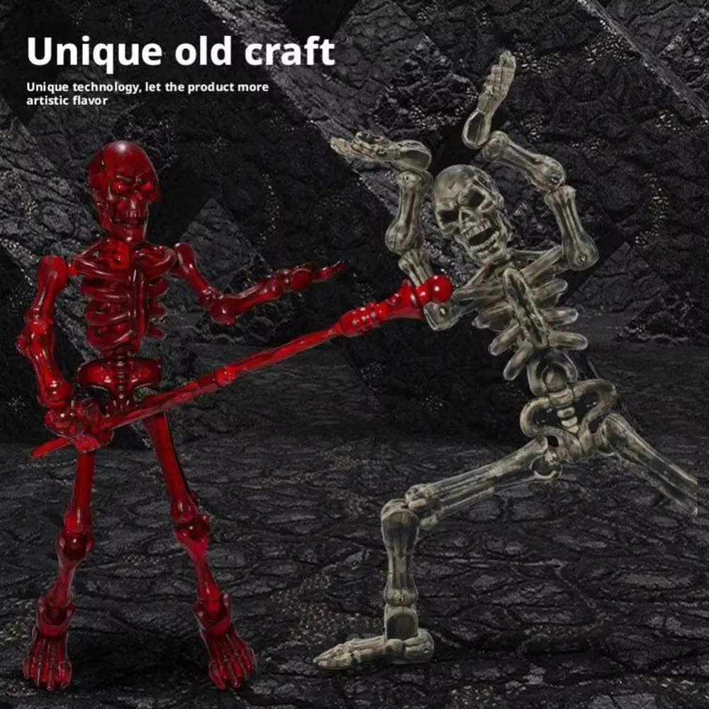 Fully Movable Joints Articulated Skeleton Figurine Lightweight Sturdy Eco-Friendly PLA Material Movable Joint Skeleton