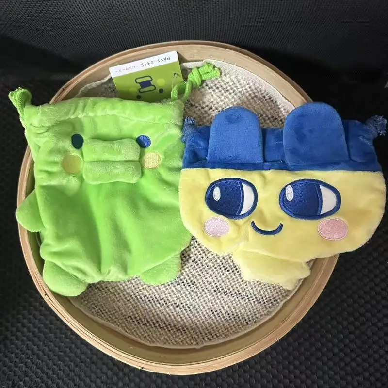 Kawaii Tamagotchis Mametchis Plush Drawstring Bag  Soft Stuffed Storage Pouch Cute Portable Cosmetic Pencil Bag Gift