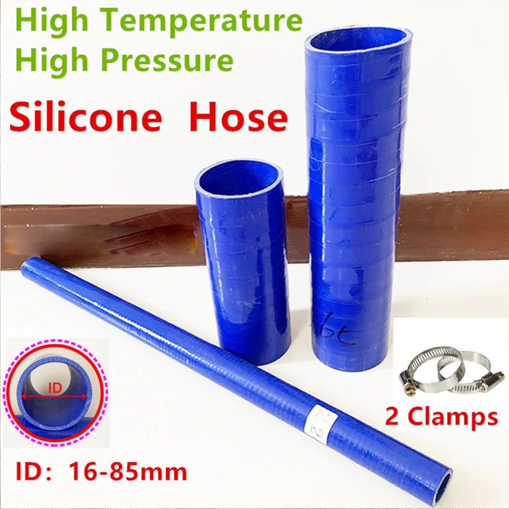 ID16-85mm Length10-50cm Intercooler Tube Pipe Coolant Hose Straight Silicone High Temperature High Pressure Turbo Send 2 Clamps