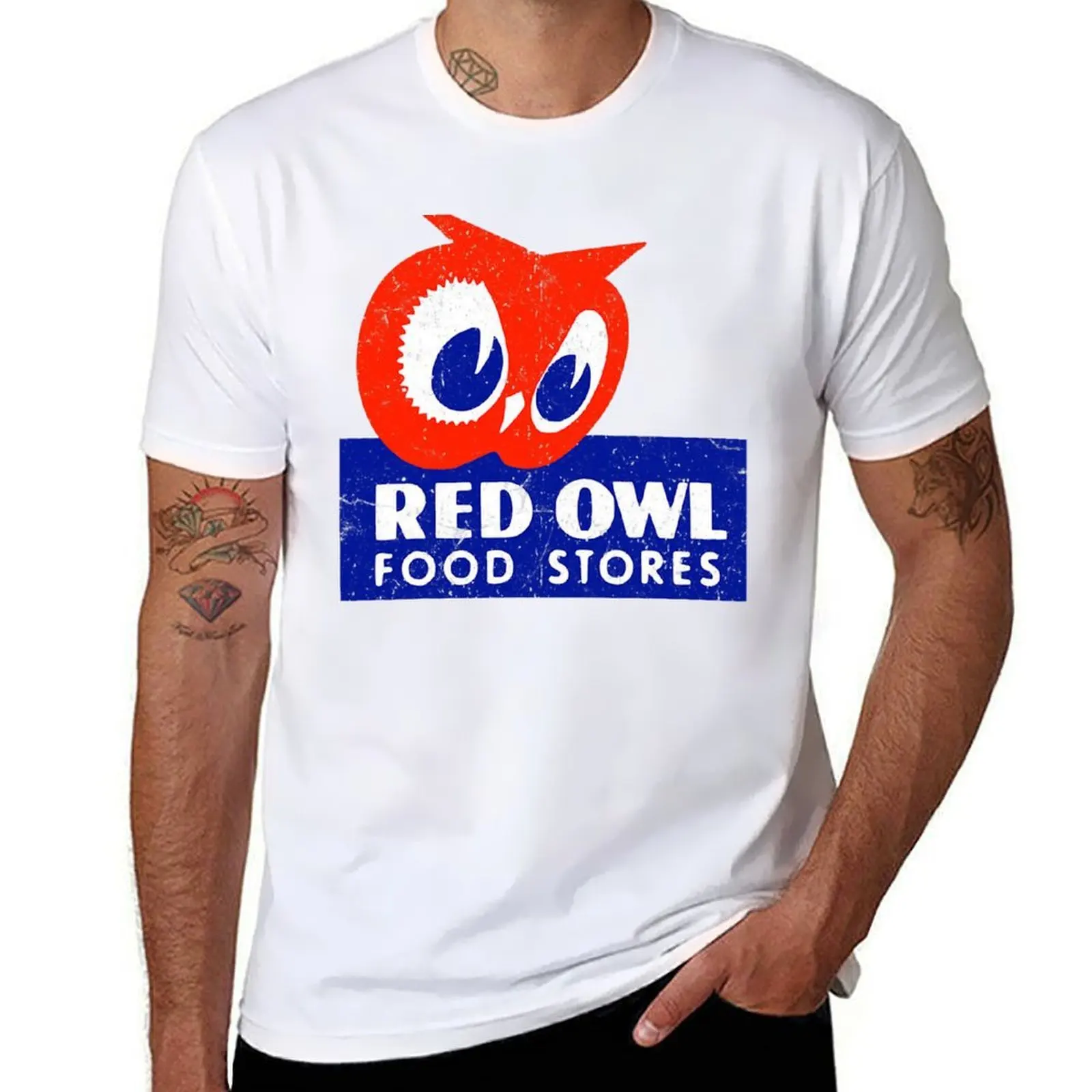 Camiseta Vintage Red Owl Groceries Defunct Grocery Store, camiseta de manga corta para el Día de la Independencia