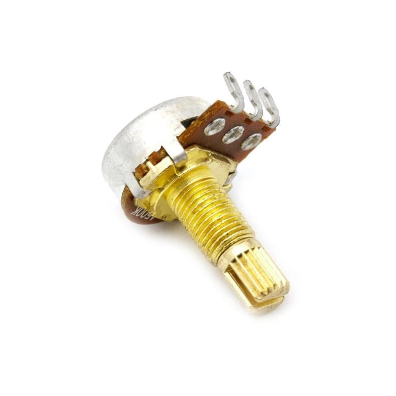 Q39E 5pcs A500K Potentiometer Splined Pot Electric Guitar Bass Effect Amp Tone Volume