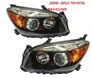 2pcs Bumper lamp For head lamp RAV4 headlights 2009 2010 2011 2012Year RAV4 DRL LED light hid bi xenon lens projector RAV 4