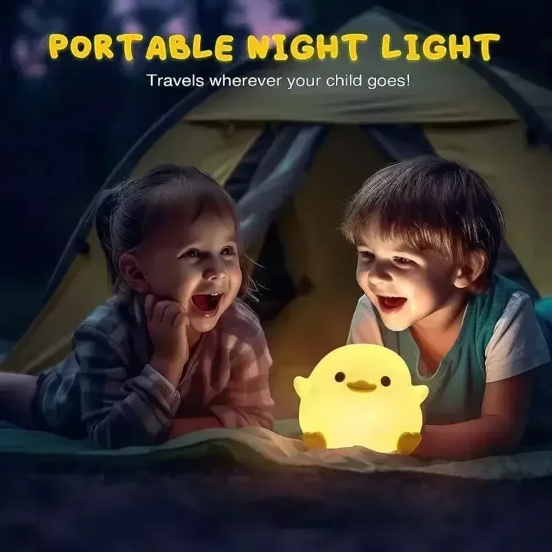 2025 LED Night Lights Cute Sheep Panda Duck Silicone Lamp USB Rechargeable Timing Bedside Decor Kids nightlight Birthday Gift