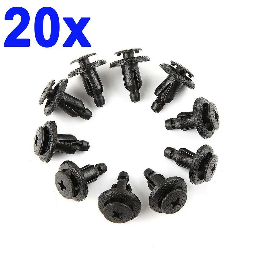 20 piezas para tornillos de plástico para coche Honda, Clips de sujeción, carenado 90683-GR1-003 90683-MBW-003, sujetadores para coche