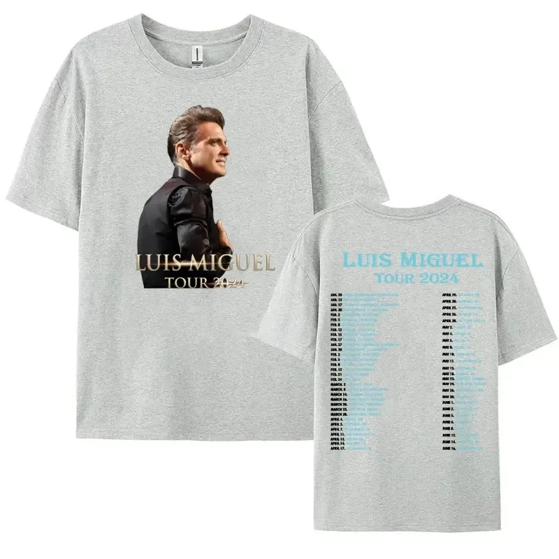 Vintage Luis Miguel Tour 2024 Graphic T Shirt Men Women Harajuku Hip Hop Rock T-shirt Man Casual 100% Cotton Short Sleeve Tshirt