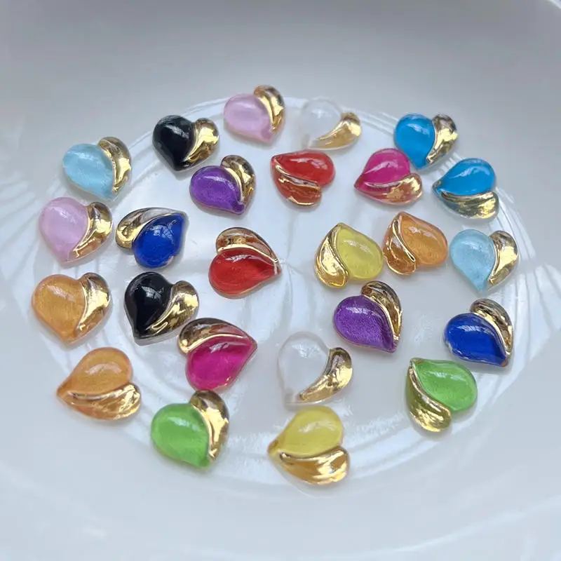 High quality two-color heart-shaped acrylic Rhinestone DIY jewelry decoration flat back wedding decoration nail Rhinestone