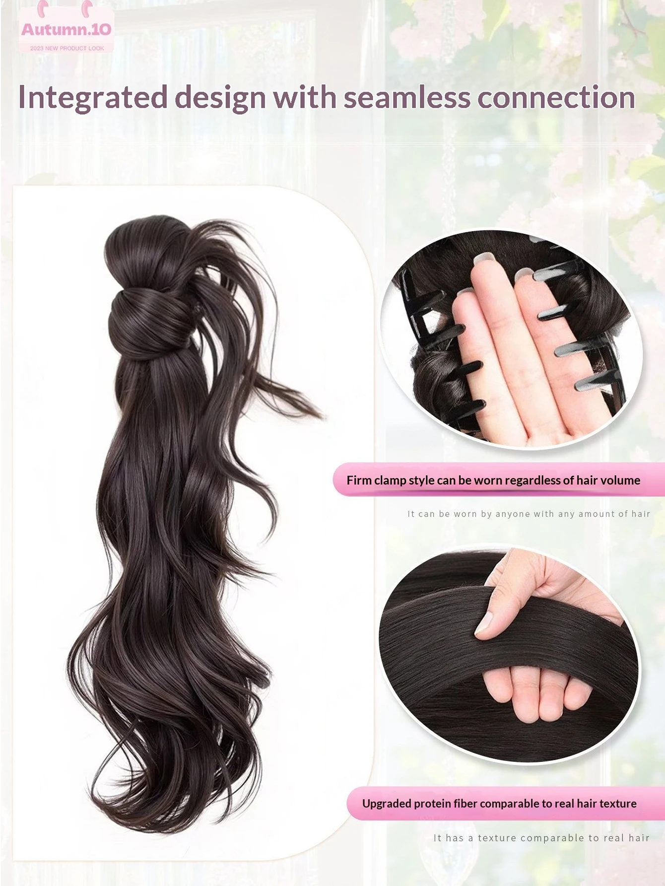 Synthetic Wig Ponytail Extensions Wig Claw Clip Natural Wave Ponytail Hairpieces with Hair Scrunchie for Women Daily Use Hair Pi image 5