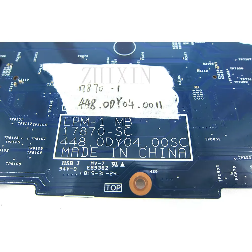 

For Lenovo ThinkPad P1 Computer Motherboard with I7 8750H CPU Fru 01YU926 01YU660 01YU925 01YU659 17870-SC 448.0DY04.00SC