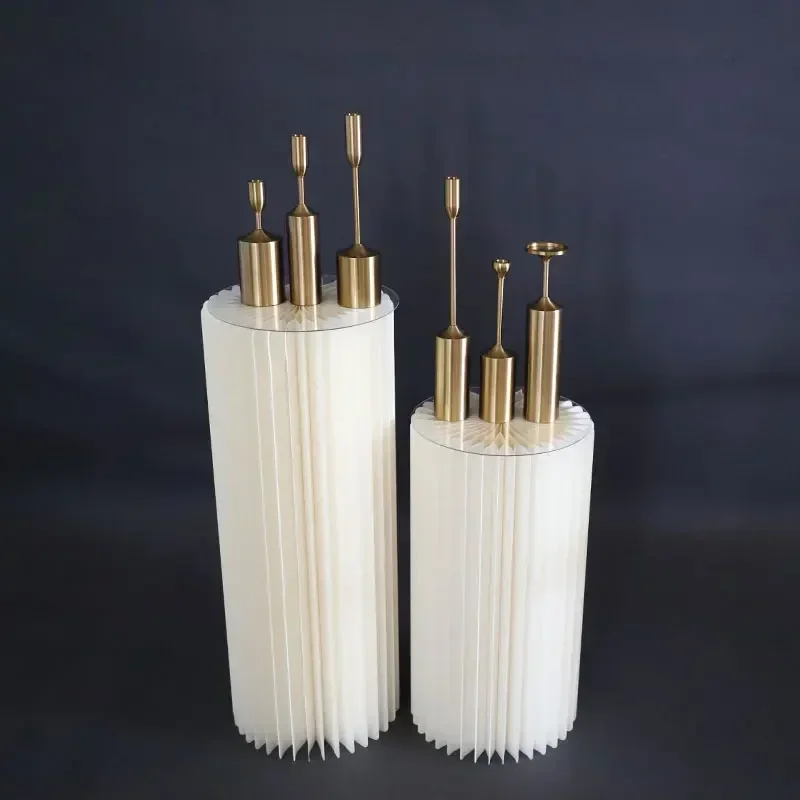 

New wedding props, road guidance ornaments, origami dessert table, folding cylindrical paper, Roman columns, shopping mall