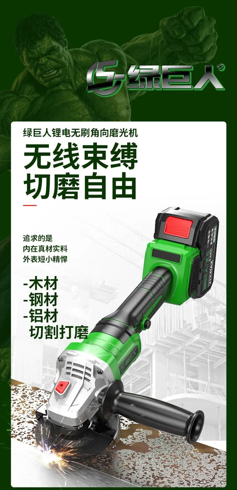 Angle Grinder 666 Brushless High Power Rechargeable Multifunctional Universal Battery Grinding Wheel Grinding and Cutting