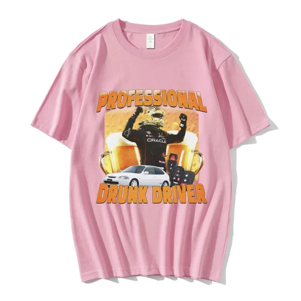 Professional Drunk Driver Funny T-Shirt  Womens  Fashion Vintage Short Sleeve T-shirts Casual T Shirts