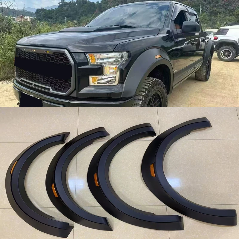 

Fender Flares Wheel Flare Protector For Ford F150 F 150 F-150 2015 2016 2017 Mudguards 4X4 Car Accessories ABS Black