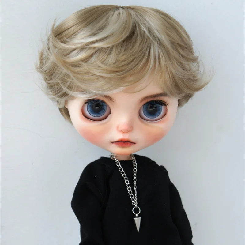 BJD/ob11 Ceramic Doll Wig Imitation Mohair Uncle Male Baby Angel Curly Short Hair Doll Accessories