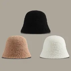 Wide Brim Bucket Hat Stylish Warm Women's Winter Bucket Hats Plush Windproof Foldable for Outdoor Adventures Windproof Fisherman