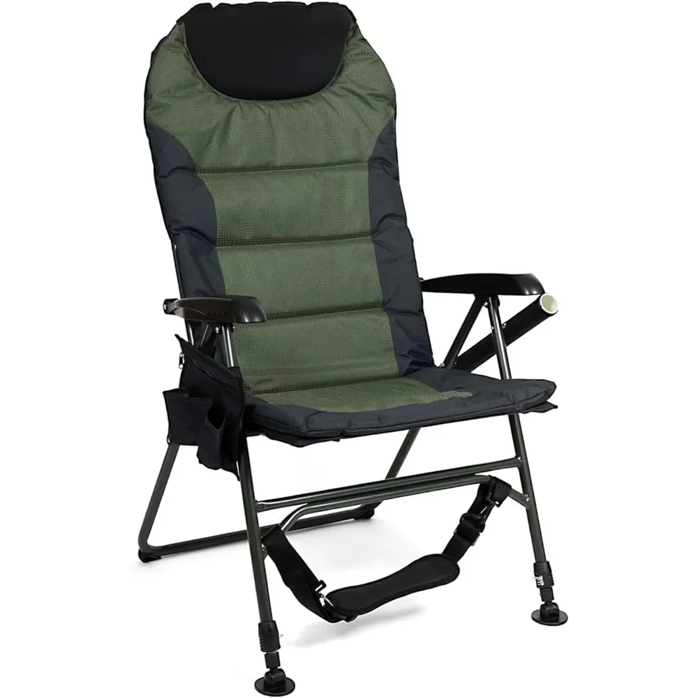 

Folding Fishing Chair, Ultimate Comfort with Reclining Feature,and Adjustable Extending Legs, Ideal for Fishing, Camping