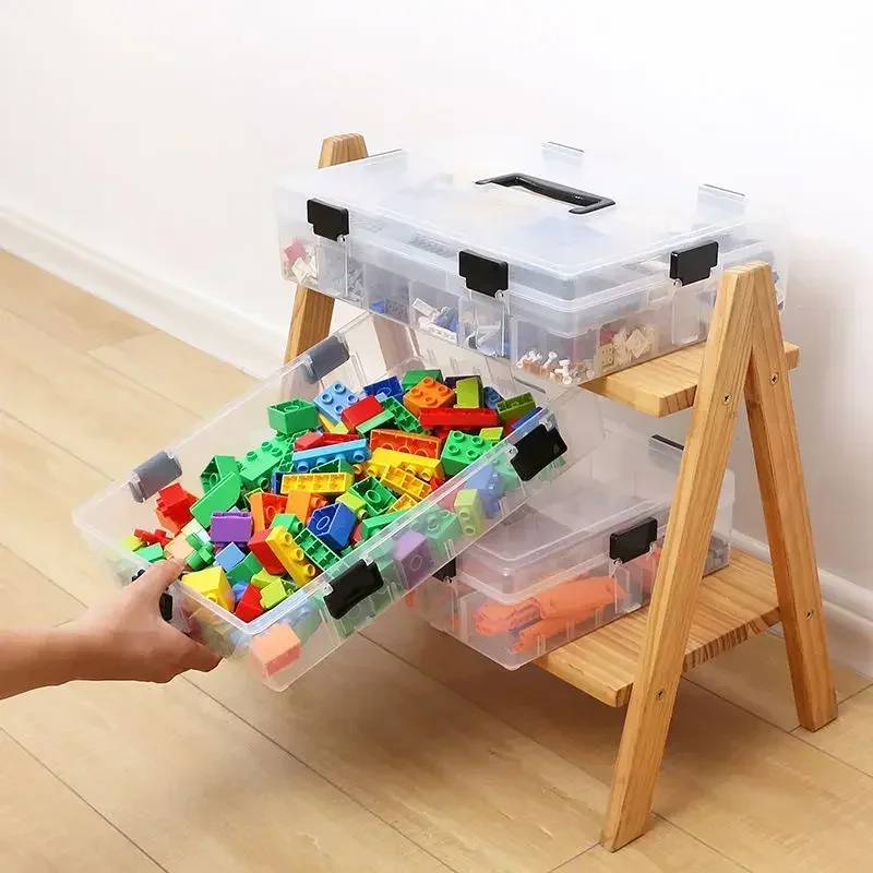 Double-layer Building Block Storage Box Large Capacity Screw Nut Plastic Organizer Hardware Small Parts Container Sort Tool Case