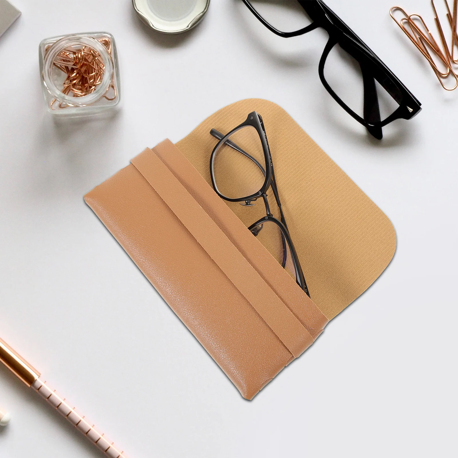 

Durable PU Glasses Case Stylish Eyewear Pouch Multi-Functional Holder for Accessories Glasses Case Eyeglasses Bag