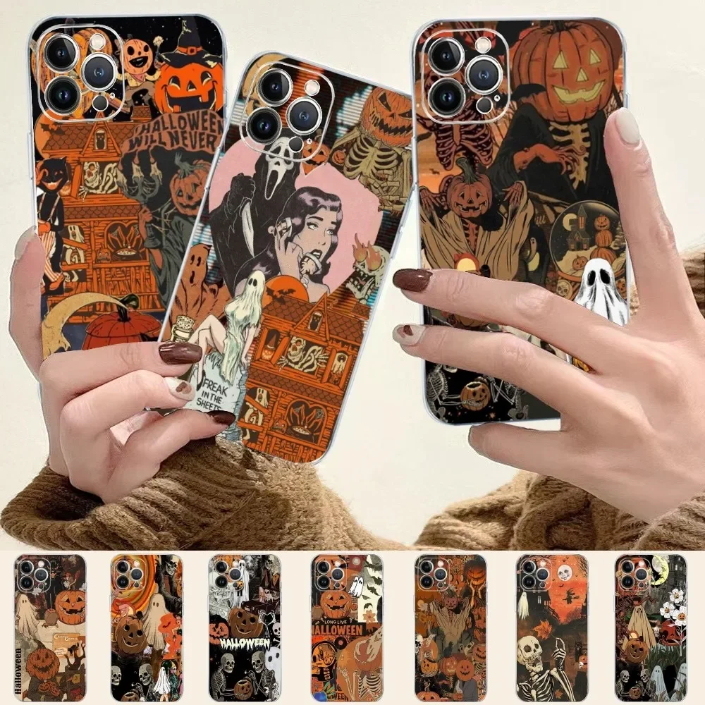 Halloween Phone Case For iPhone 15 XR X XS Max 14 13 Pro Max 11 12 Mini 6 7 8 plus SE 2020 Printing Cover