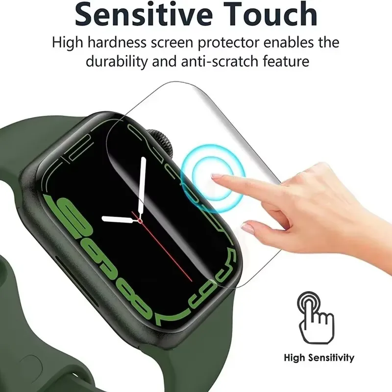 Weiche Hydrogel-Displayschutzfolie für Apple Watch 9 8 7 6 SE 5 4 3 45 mm 42 mm 40 mm 44 mm 38 mm, kein Glas für iWatch Ultra 2 49 mm – Detail 5