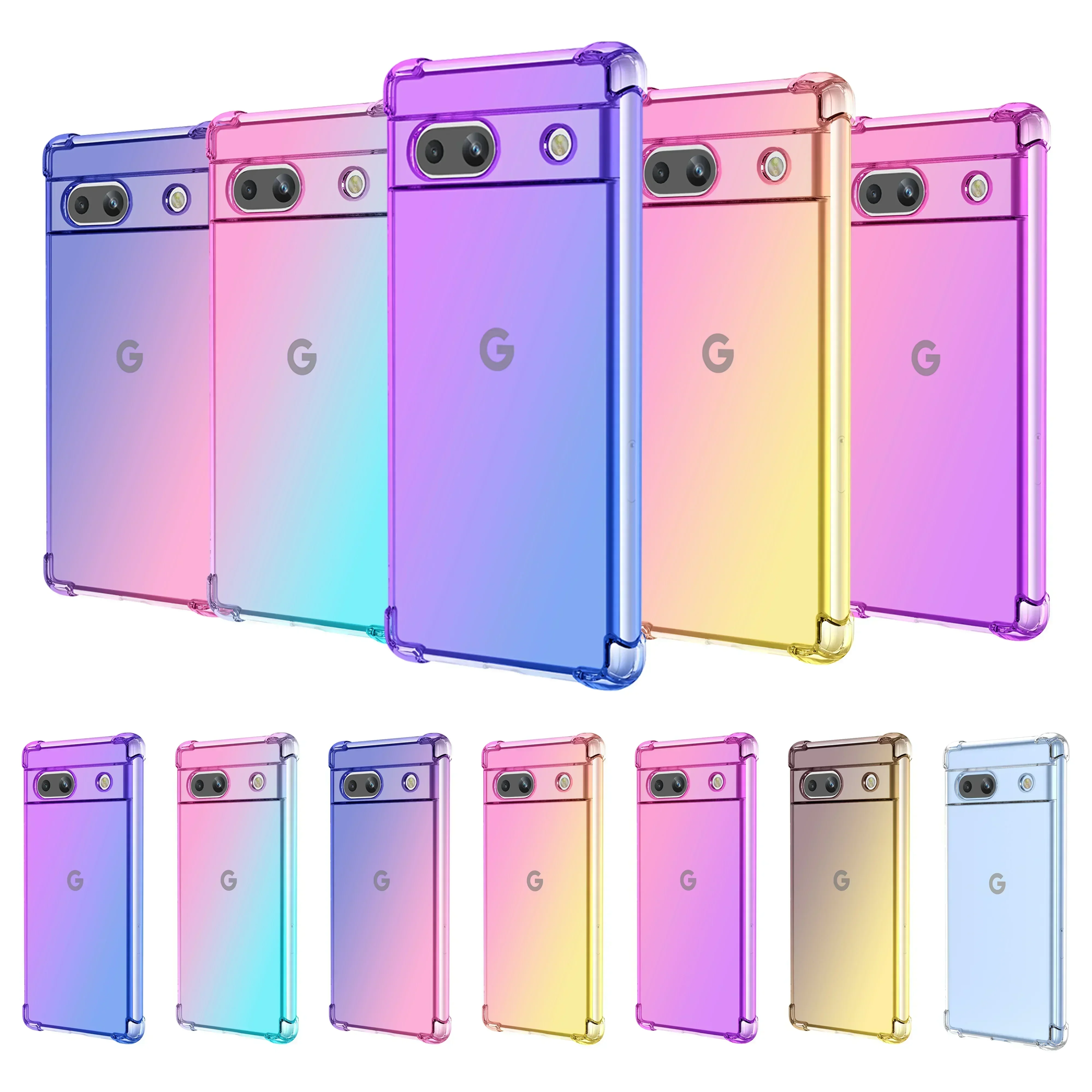 Caso tpu à prova de choque para google pixel 9, 8a, 8 pro, 7a, 7 pro, 6xl, capa protetora para celular