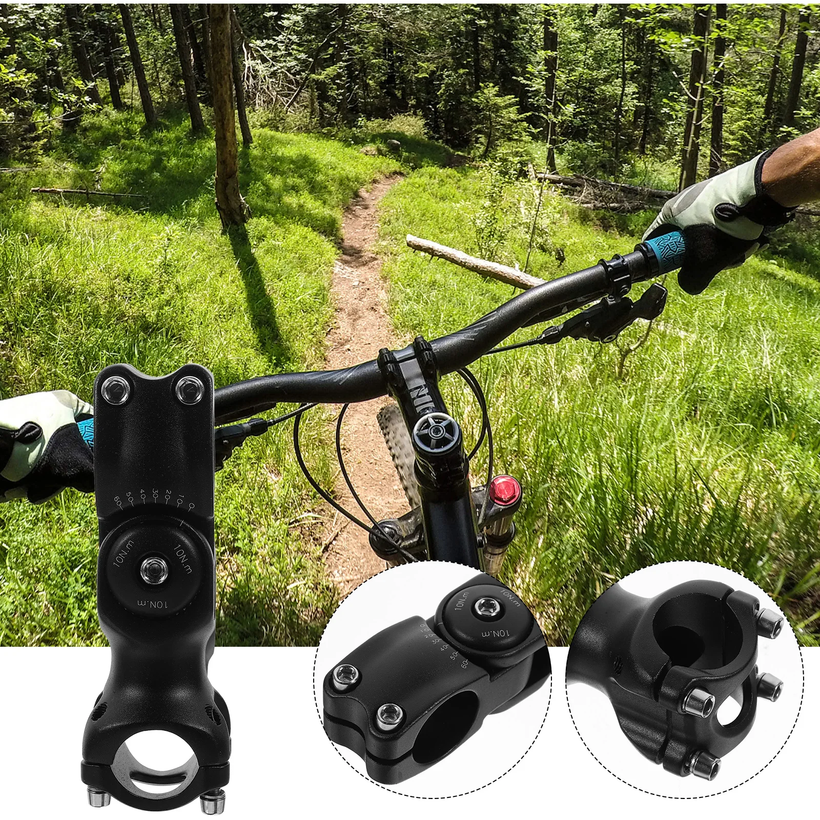 

1Pcs Adjustable 25.4x90mm Bike Stem Extender Aluminum Alloy Durable Stable Mountain Cycling Handlebar Riser Waist Pressure