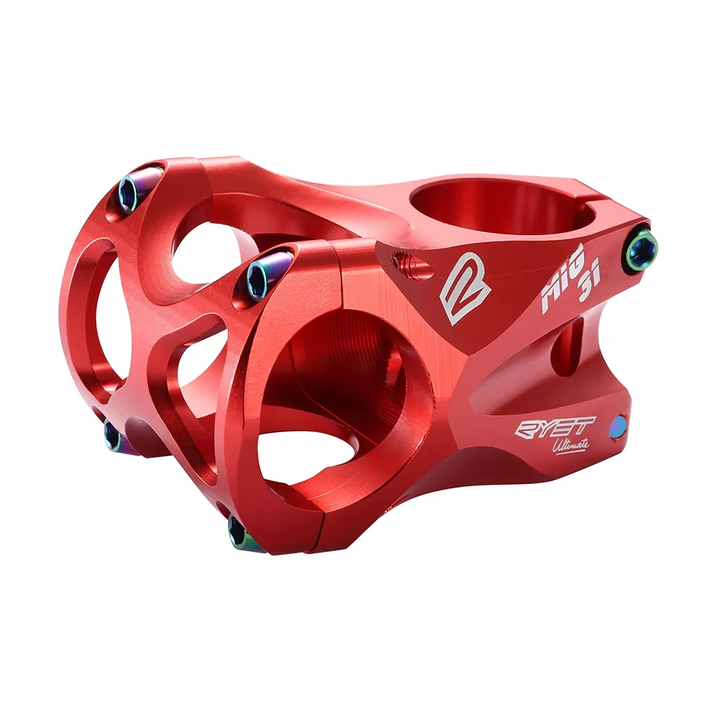 RYET 45mm Bicycle MTB Stem CNC 31.8mm Handlebar Holder Ultralight 0 Degree Rise FR AM Enduro 28.6mm Steerer Mountain Bike Parts