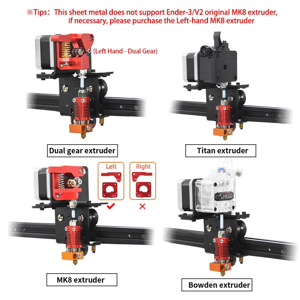 Staffa di conversione di aggiornamento Ender 3 Direct Drive per Ender 3 V2, stampante 3D Ender 3 Pro per estrusore Bowden a doppia marcia MK8