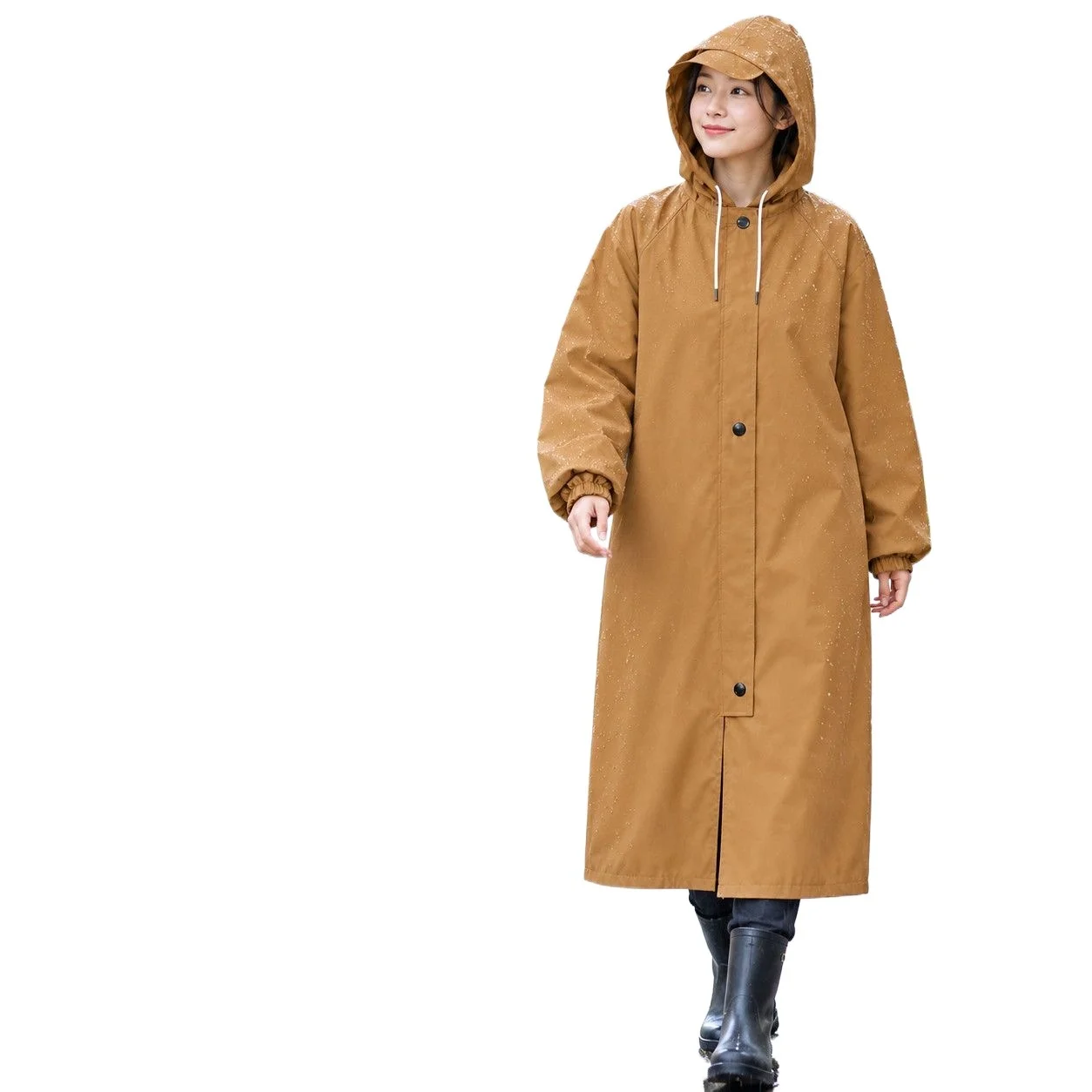 Long Raincoat for Adults Unisex Walking Travel Windproof Waterproof Hooded Extended Outdoor Commuting Non Disposable Coat