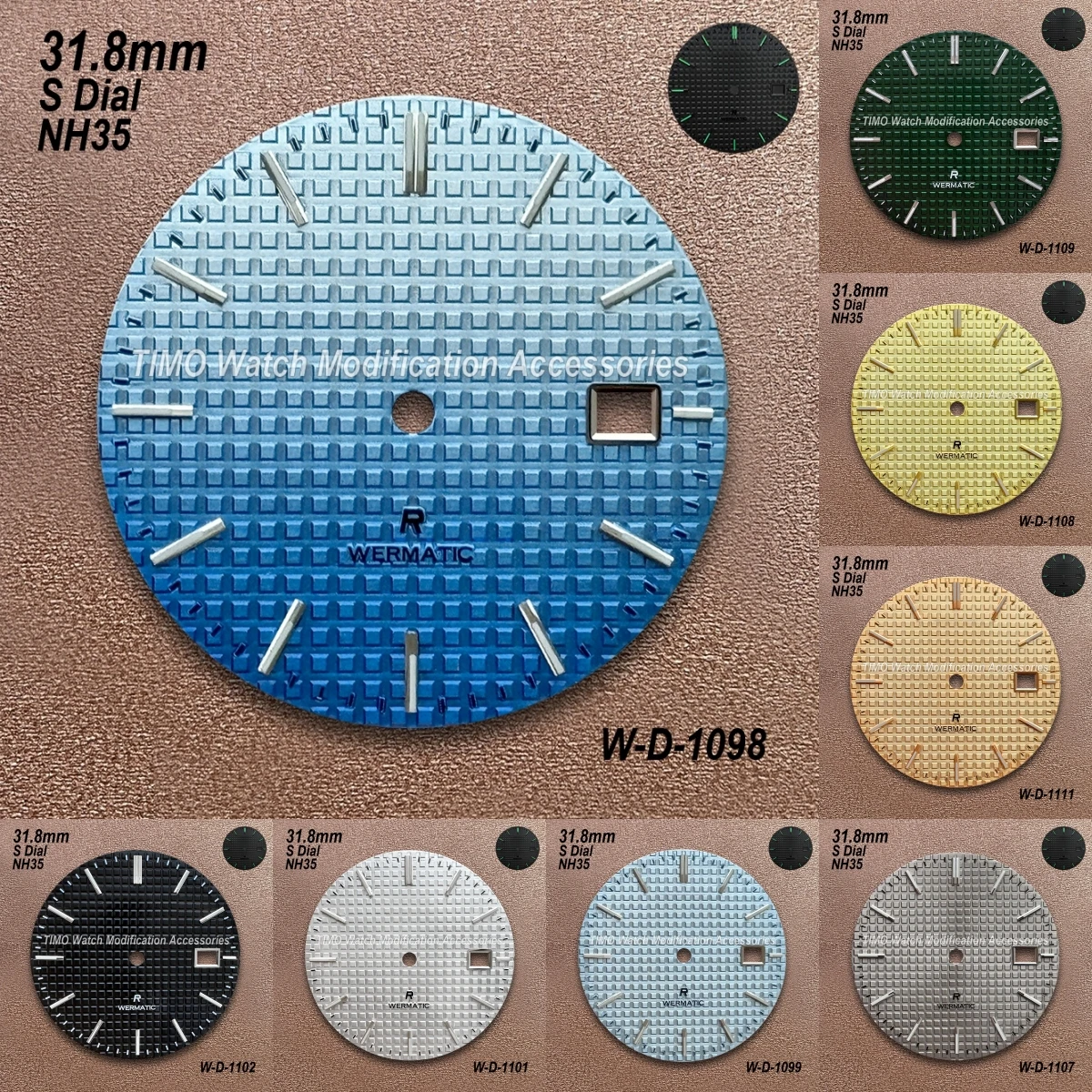 

31.8 mm S Logo Dial Suitable For NH35/NH36/7S/4R Japanese Movement Green Luminous Oak Quality Watch Modification Accessories